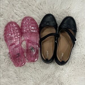 GAP Pink Glitter Sandals and Black Flats